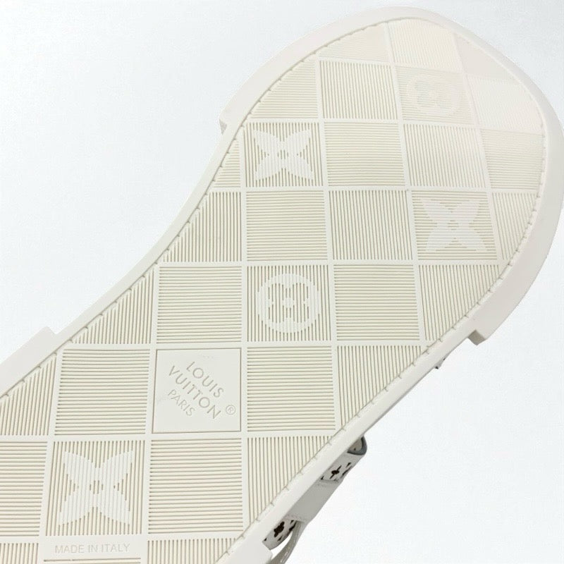 ルイヴィトン LOUIS VUITTON マヤライン サンダル 靴 シューズ パテント ホワイト 白 未使用 LVロゴ モノグラムフラワー ストラップ プラットフォーム