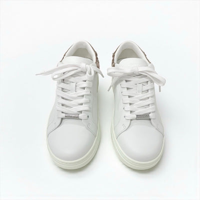 ジミーチュウ JIMMY CHOO ROME/F スニーカー 靴 シューズ レザー ホワイト ピンクゴールド 未使用 ロゴ グリッター ローカット