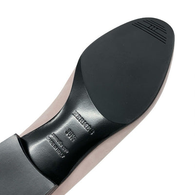 エルメス HERMES パリ ローファー 革靴 靴 シューズ スエード ピンク シルバー 未使用 H金具 コンスタンス モカシン フラットシューズ