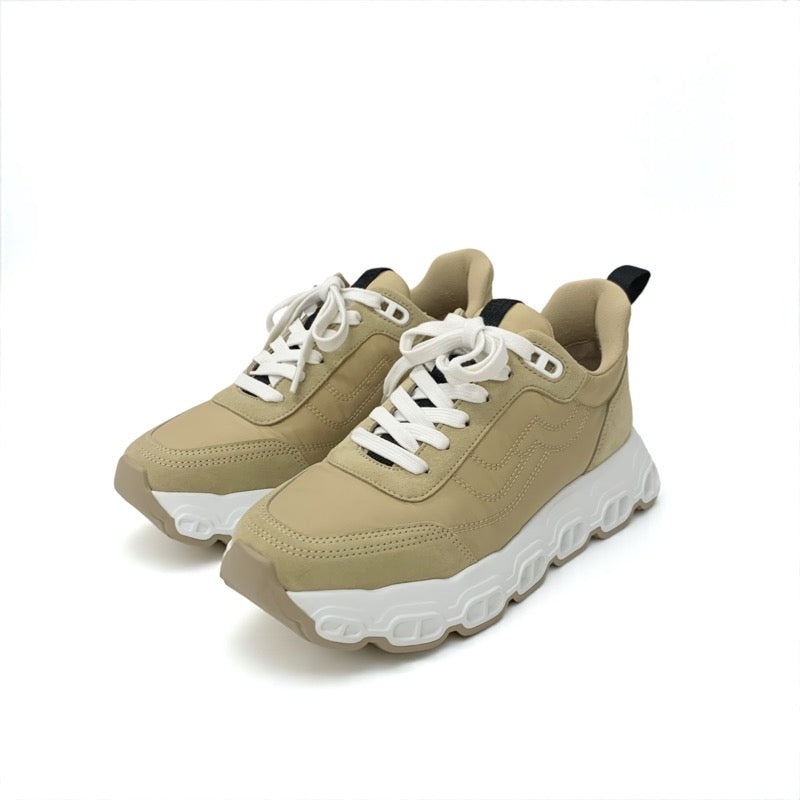 エルメス HERMES インパルス スニーカー 靴 シューズ ファブリック スエード ベージュ シェーヌダンクル