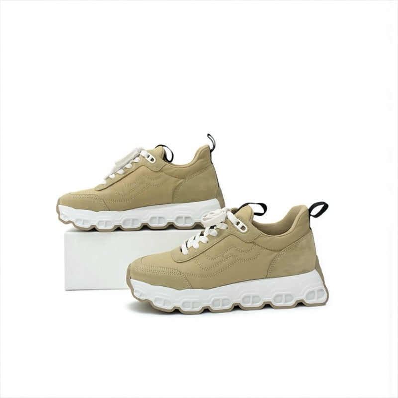 エルメス HERMES インパルス スニーカー 靴 シューズ ファブリック スエード ベージュ シェーヌダンクル