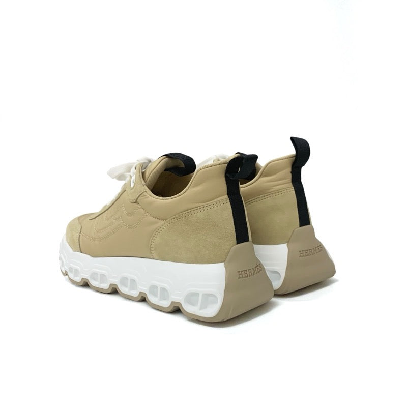 エルメス HERMES インパルス スニーカー 靴 シューズ ファブリック スエード ベージュ シェーヌダンクル