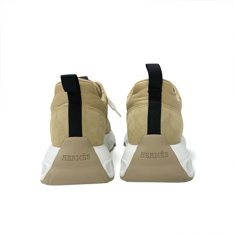 エルメス HERMES インパルス スニーカー 靴 シューズ ファブリック スエード ベージュ シェーヌダンクル