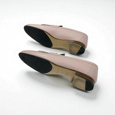 エルメス HERMES ロワイヤル ローファー 革靴 靴 シューズ レザー ピンク ホワイト シルバー H金具 フリンジ モカシン フラットシューズ