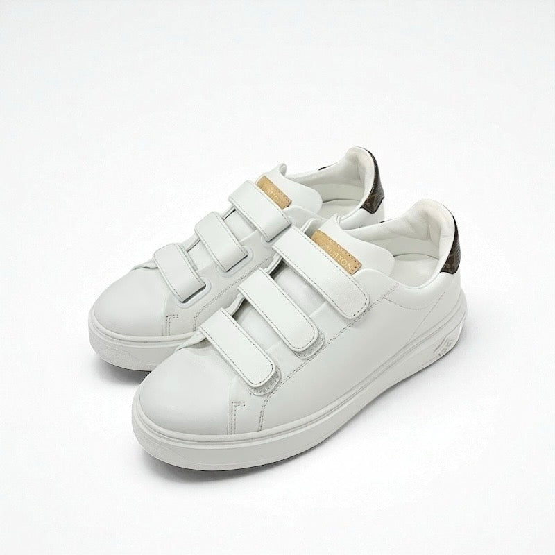 ルイヴィトン LOUIS VUITTON タイムアウトライン モノグラム スニーカー 靴 シューズ レザー ホワイト 白 モノグラム ロゴ