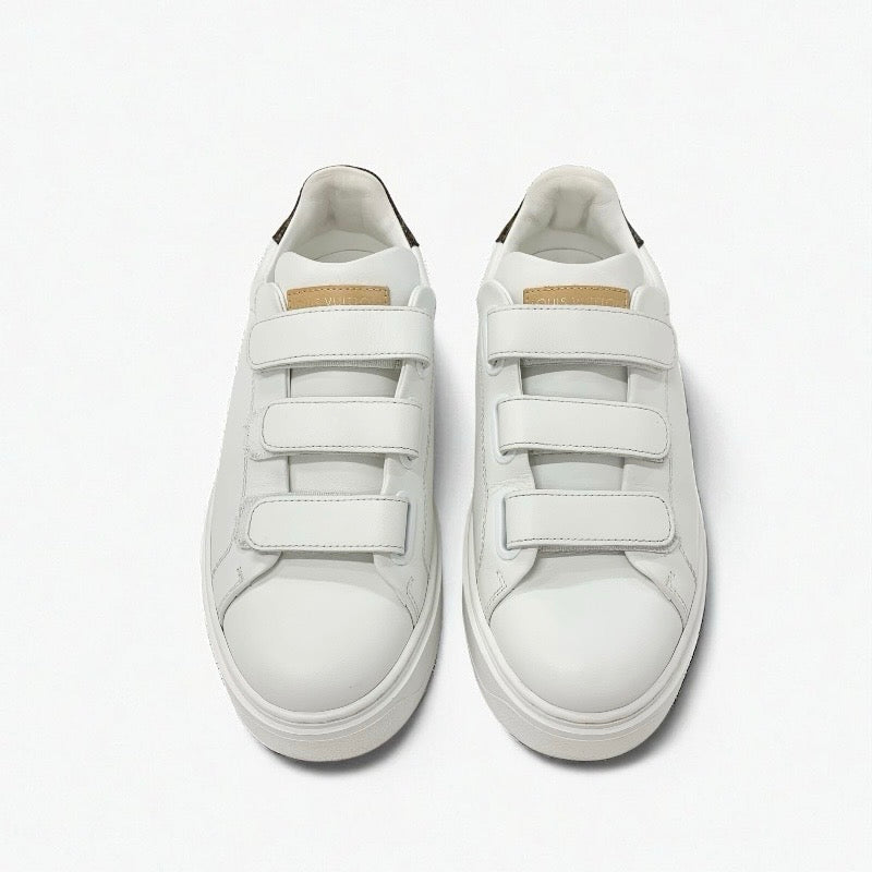 ルイヴィトン LOUIS VUITTON タイムアウトライン モノグラム スニーカー 靴 シューズ レザー ホワイト 白 モノグラム ロゴ