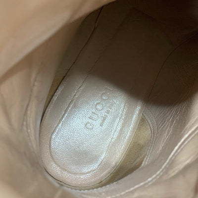 グッチ GUCCI ブーツ ショートブーツ 靴 シューズ レザー ブラック 黒 ダブルG ハート キルティング