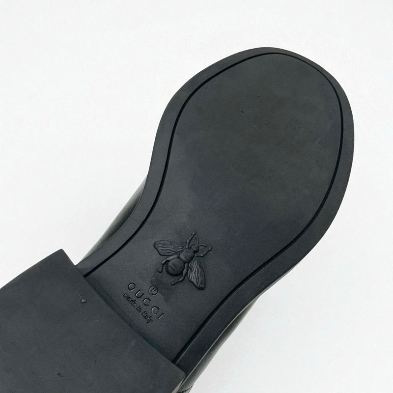 グッチ GUCCI ブーツ ショートブーツ 靴 シューズ レザー ブラック 黒 ダブルG ハート キルティング