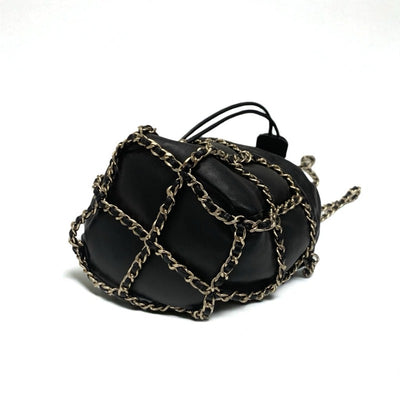 シャネル CHANEL バッグ ショルダーバッグ ラムスキン ブラック ゴールド ココマーク チェーンバック 巾着