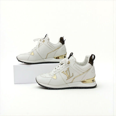 ルイヴィトン LOUIS VUITTON ランアウェイライン モノグラム スニーカー 靴 シューズ レザー ホワイト ブラウン ゴールド インヒール