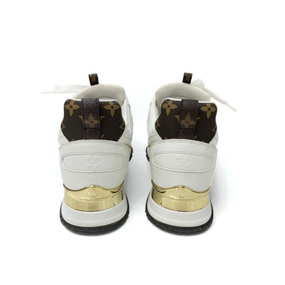 ルイヴィトン LOUIS VUITTON ランアウェイライン モノグラム スニーカー 靴 シューズ レザー ホワイト ブラウン ゴールド インヒール