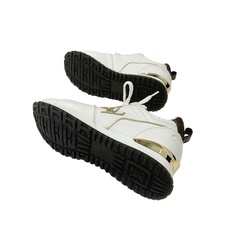 ルイヴィトン LOUIS VUITTON ランアウェイライン モノグラム スニーカー 靴 シューズ レザー ホワイト ブラウン ゴールド インヒール