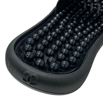 シャネル CHANEL サンダル 靴 シューズ ラバー ブラック 黒 ココマーク カメリア フラット