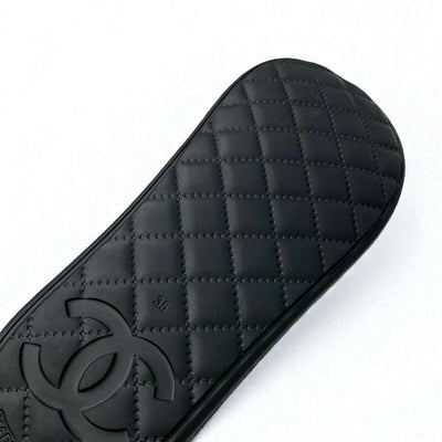 シャネル CHANEL サンダル 靴 シューズ ラバー ブラック 黒 ココマーク カメリア フラット