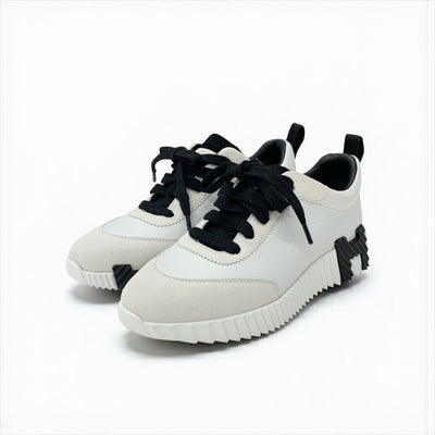 エルメス HERMES バウンシング スニーカー 靴 シューズ レザー スエード ホワイト ブラック