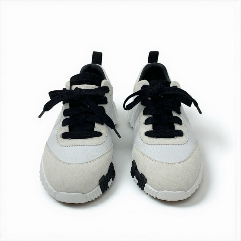 エルメス HERMES バウンシング スニーカー 靴 シューズ レザー スエード ホワイト ブラック