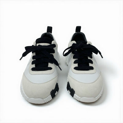 エルメス HERMES バウンシング スニーカー 靴 シューズ レザー スエード ホワイト ブラック