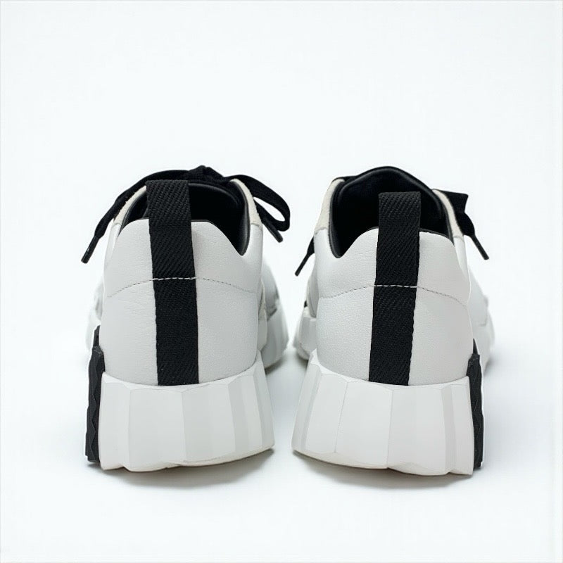 エルメス HERMES バウンシング スニーカー 靴 シューズ レザー スエード ホワイト ブラック