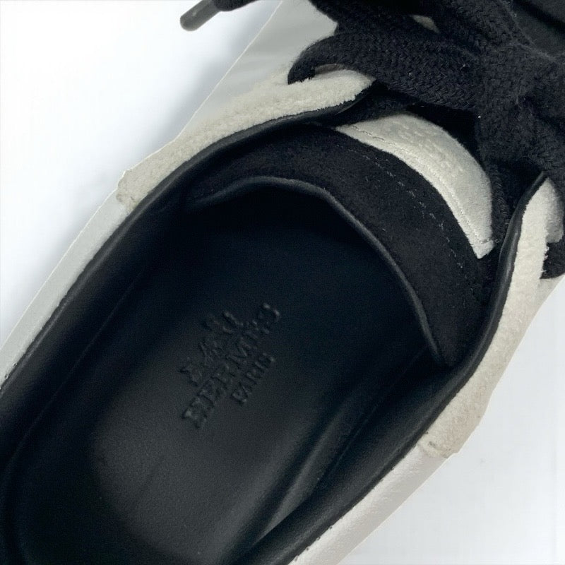 エルメス HERMES バウンシング スニーカー 靴 シューズ レザー スエード ホワイト ブラック