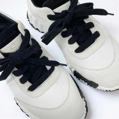 エルメス HERMES バウンシング スニーカー 靴 シューズ レザー スエード ホワイト ブラック