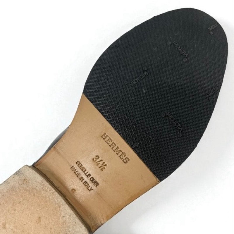 エルメス HERMES ジャンピング ブーツ ロングブーツ 靴 シューズ レザー ブラック 黒 シルバー ケリー金具