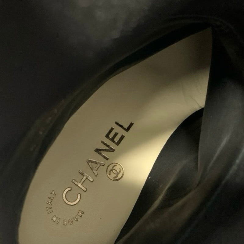 シャネル CHANEL ブーツ ロングブーツ 靴 シューズ レザー ブラック ココマーク ロゴ