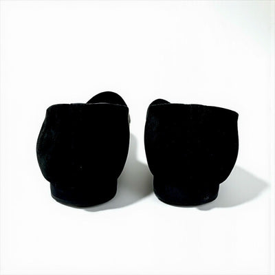 シャネル CHANEL フラットシューズ 靴 シューズ スエード ファブリック ブラック 黒 オペラシューズ スター ビジュー ラインストーン