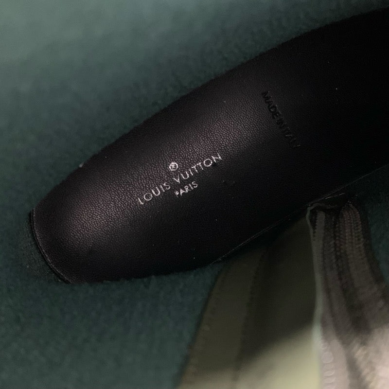 ルイヴィトン LOUIS VUITTON アークライトライン モノグラム ブーツ ショートブーツ 靴 シューズ ラバー カーキ LVサークルロゴ レースアップ レインブーツ