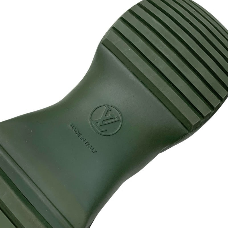 ルイヴィトン LOUIS VUITTON アークライトライン モノグラム ブーツ ショートブーツ 靴 シューズ ラバー カーキ LVサークルロゴ レースアップ レインブーツ