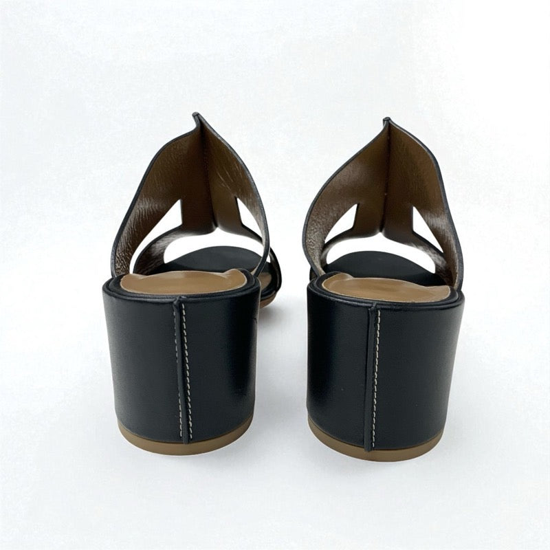 エルメス HERMES オスティア サンダル 靴 シューズ レザー ブラック ミュール