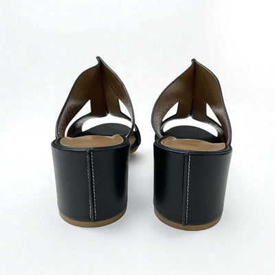 エルメス HERMES オスティア サンダル 靴 シューズ レザー ブラック ミュール