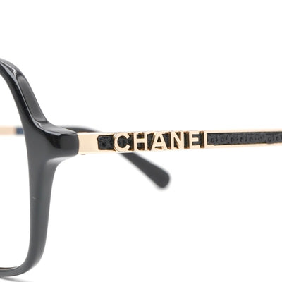 シャネル CHANEL メガネ ブラック ゴールド ココマーク スパンコール アイウェア ロゴ