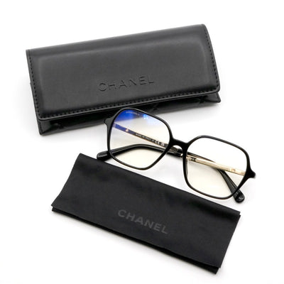 シャネル CHANEL メガネ ブラック ゴールド ココマーク スパンコール アイウェア ロゴ
