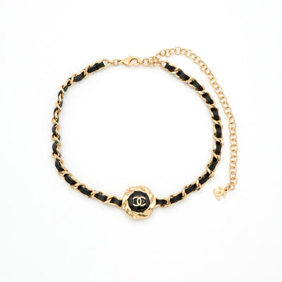 シャネル CHANEL ネックレス ペンダント チョーカー ゴールド ブラック ココマーク チェーン