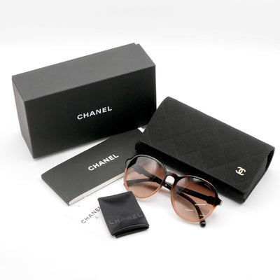 シャネル CHANEL サングラス ブラウン ココマーク アイウェア ラインストーン