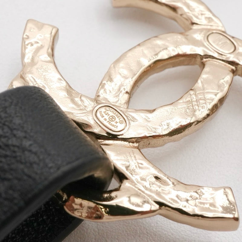 シャネル CHANEL サスペンダー ブラック シルバー ココマーク チェーン