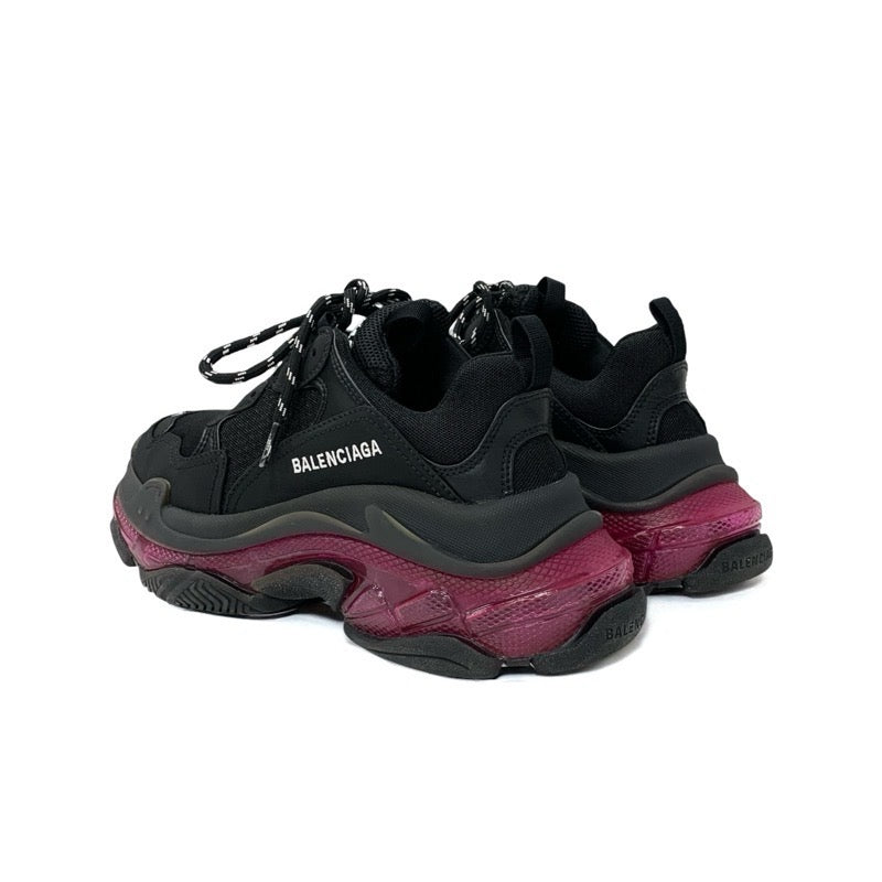 バレンシアガ BALENCIAGA トリプルS スニーカー 靴 シューズ メッシュ スエード レザー ブラック ピンク ロゴ ダブルフォーム