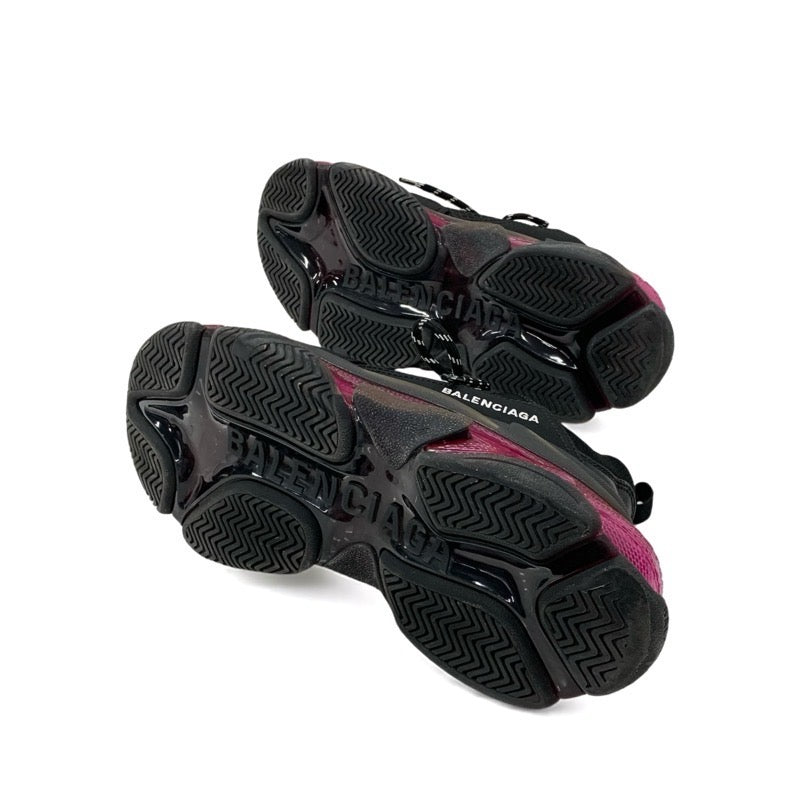 バレンシアガ BALENCIAGA トリプルS スニーカー 靴 シューズ メッシュ スエード レザー ブラック ピンク ロゴ ダブルフォーム