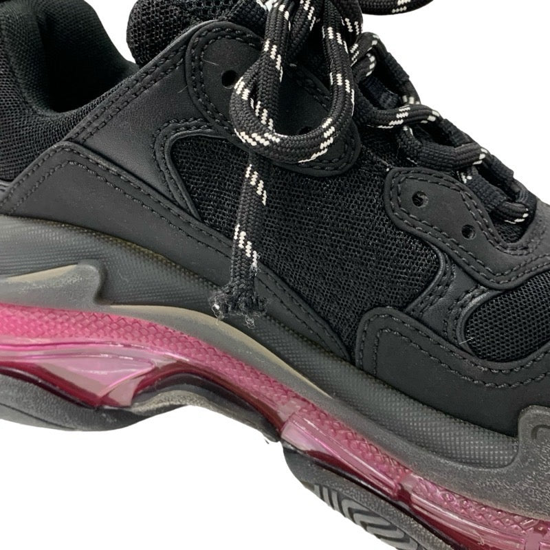 バレンシアガ BALENCIAGA トリプルS スニーカー 靴 シューズ メッシュ スエード レザー ブラック ピンク ロゴ ダブルフォーム