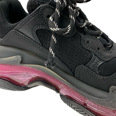 バレンシアガ BALENCIAGA トリプルS スニーカー 靴 シューズ メッシュ スエード レザー ブラック ピンク ロゴ ダブルフォーム