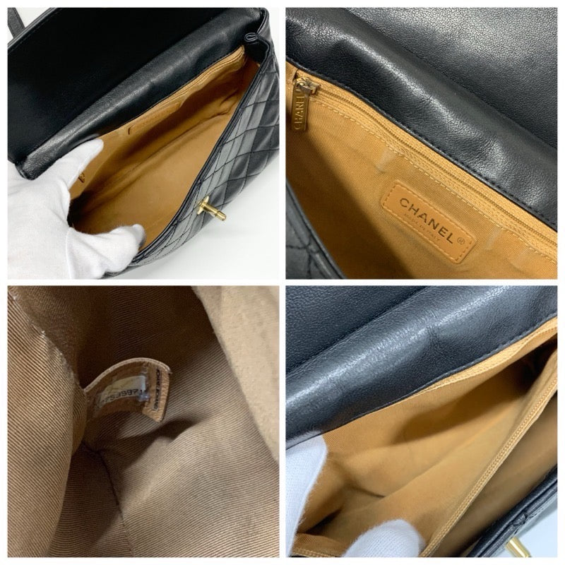 シャネル CHANEL バッグ ショルダーバッグ レザー ブラック 黒 ゴールド マトラッセ ターンロック ココマーク ダブルチェーン 2WAY