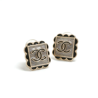 シャネル CHANEL ピアス イヤリング ゴールド ブラック グレー ココマーク