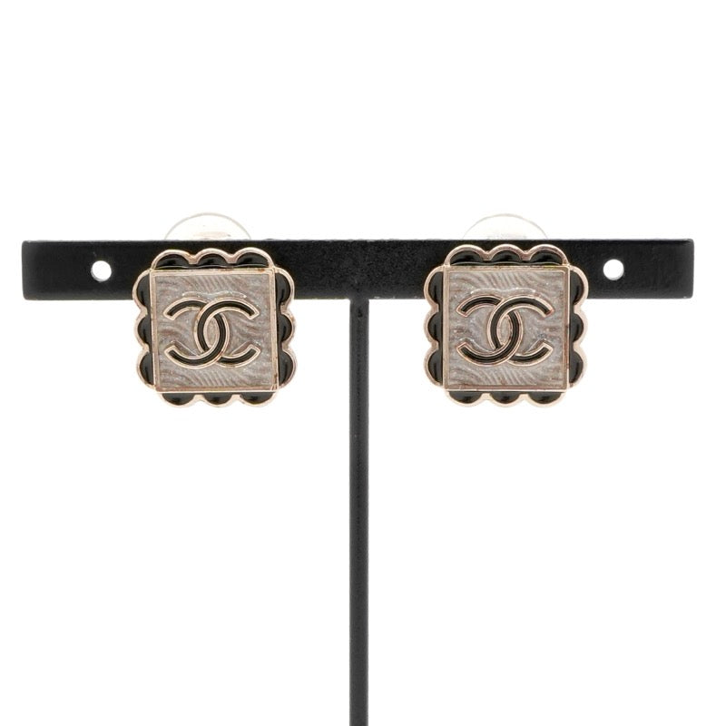 シャネル CHANEL ピアス イヤリング ゴールド ブラック グレー ココマーク