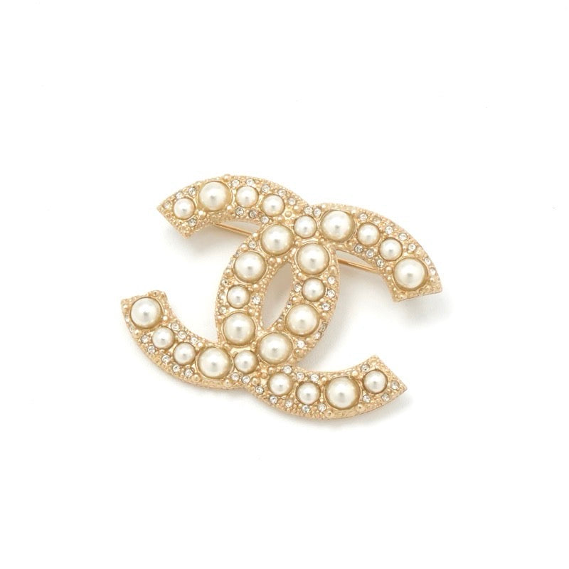 シャネル CHANEL ブローチ コサージュ ゴールド ココマーク ラインストーン