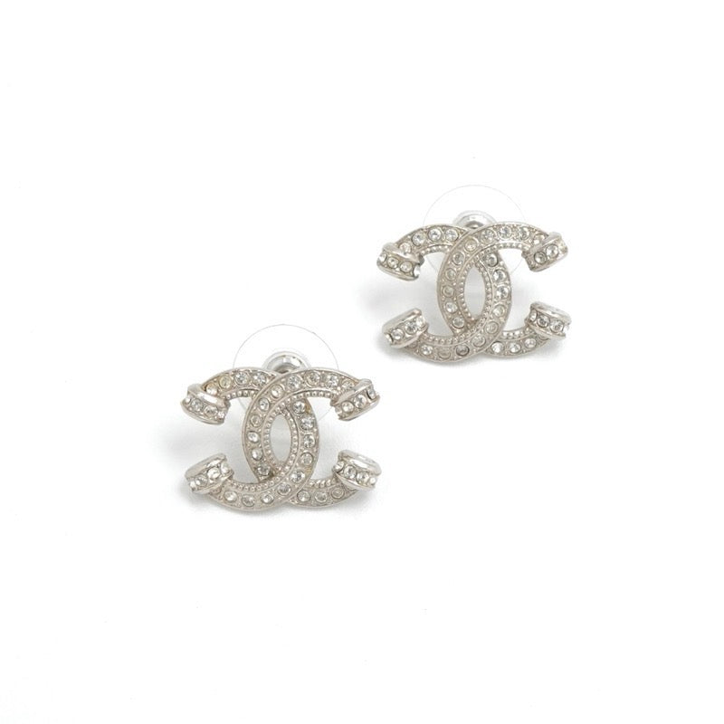 シャネル CHANEL ピアス イヤリング シルバー ココマーク ラインストーン