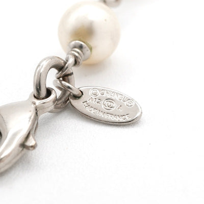 シャネル CHANEL ネックレス ペンダント チョーカー シルバー ココマーク ロングネックレス ラインストーン パール