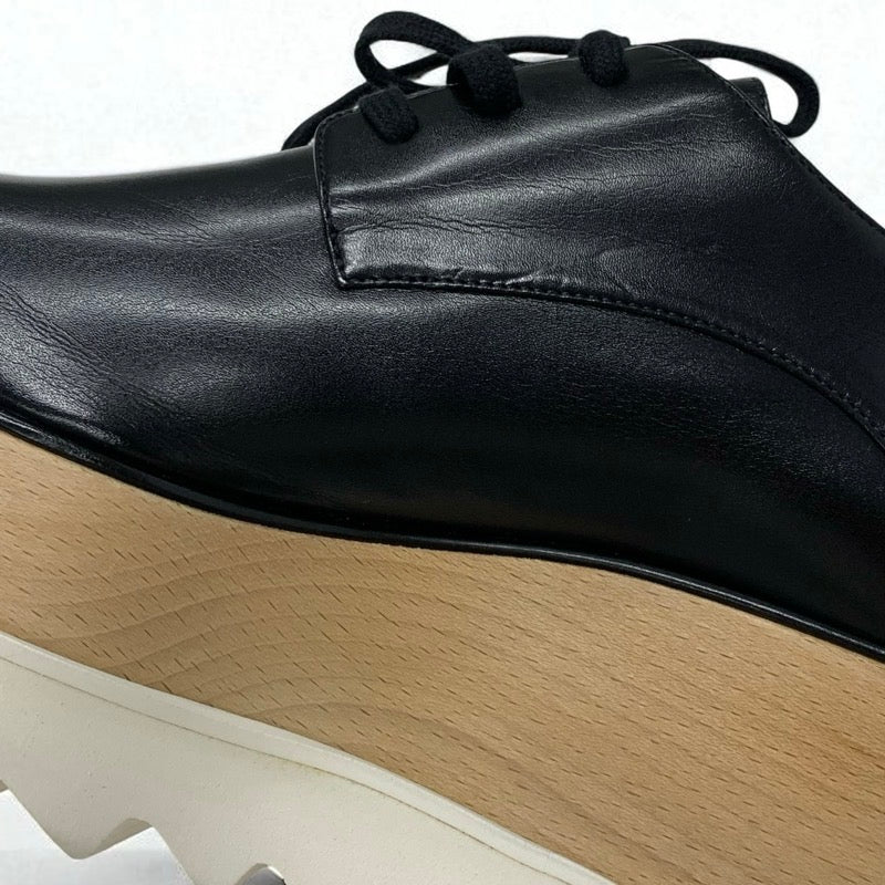 ステラマッカートニー STELLA McCARTNEY エリス スニーカー 靴 シューズ レザー ウッド ブラック ホワイト ブラウン 厚底シューズ プラットフォーム レースアップシューズ