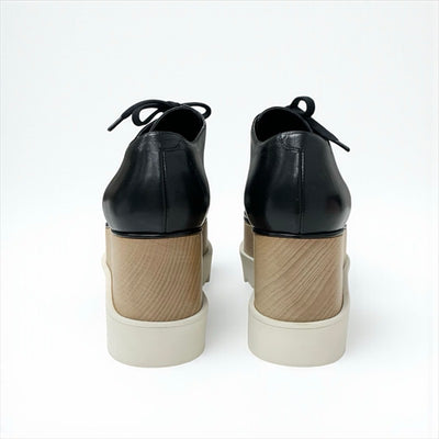 ステラマッカートニー STELLA McCARTNEY エリス スニーカー 靴 シューズ レザー ウッド ブラック ホワイト ブラウン 厚底シューズ プラットフォーム レースアップシューズ