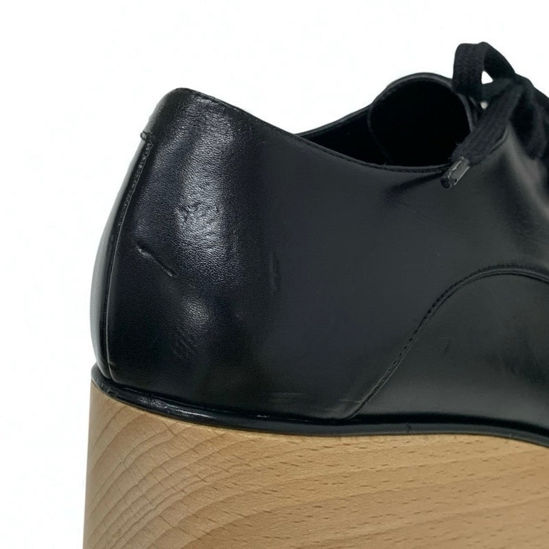 ステラマッカートニー STELLA McCARTNEY エリス スニーカー 靴 シューズ レザー ウッド ブラック ホワイト ブラウン 厚底シューズ プラットフォーム レースアップシューズ