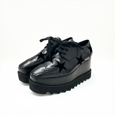 ステラマッカートニー STELLA McCARTNEY エリス スニーカー 靴 シューズ レザー ベロア ブラック 黒 スター 厚底 プラットフォーム レースアップシューズ